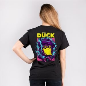 siyah duck baskılı kadın tshirt