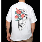 Gül ve Heykel %100 Pamuk Kalite Beyaz Erkek T-Shirt