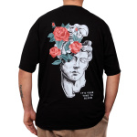 Gül ve Heykel %100 Pamuk Kalite Siyah Erkek T-Shirt