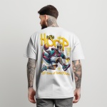 Beyaz Oversize Basketbol Baskılı %100 Pamuklu T-Shirt