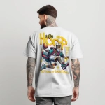 Beyaz Oversize Basketbol Baskılı %100 Pamuklu T-Shirt