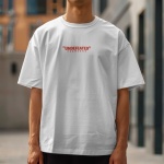 Beyaz Oversize Örümcek Baskılı %100 Pamuklu T-Shirt - Görsel 2