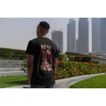 Gül Kuru Kafa Sırt Baskılı Desenli %100 Pamuk Siyah Erkek T-Shirt