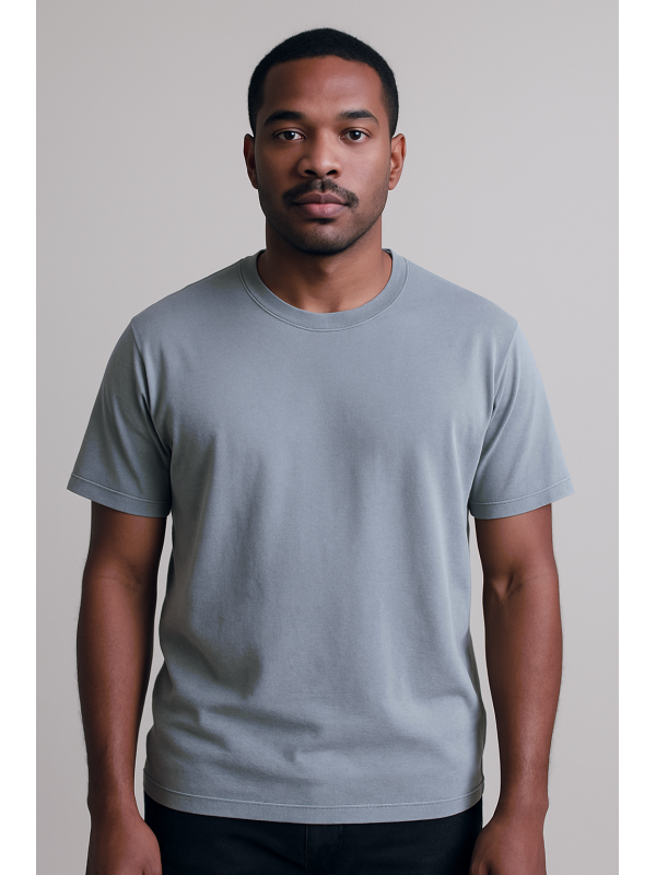 Basic Açık Gri Oversize Erkek T-Shirt