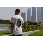 Mısır Kedi Tanrıça Sırt Baskılı Desenli %100 Pamuk Erkek T-Shirt