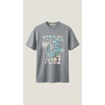Basic Açık Gri Oversize Erkek T-Shirt - Görsel 2