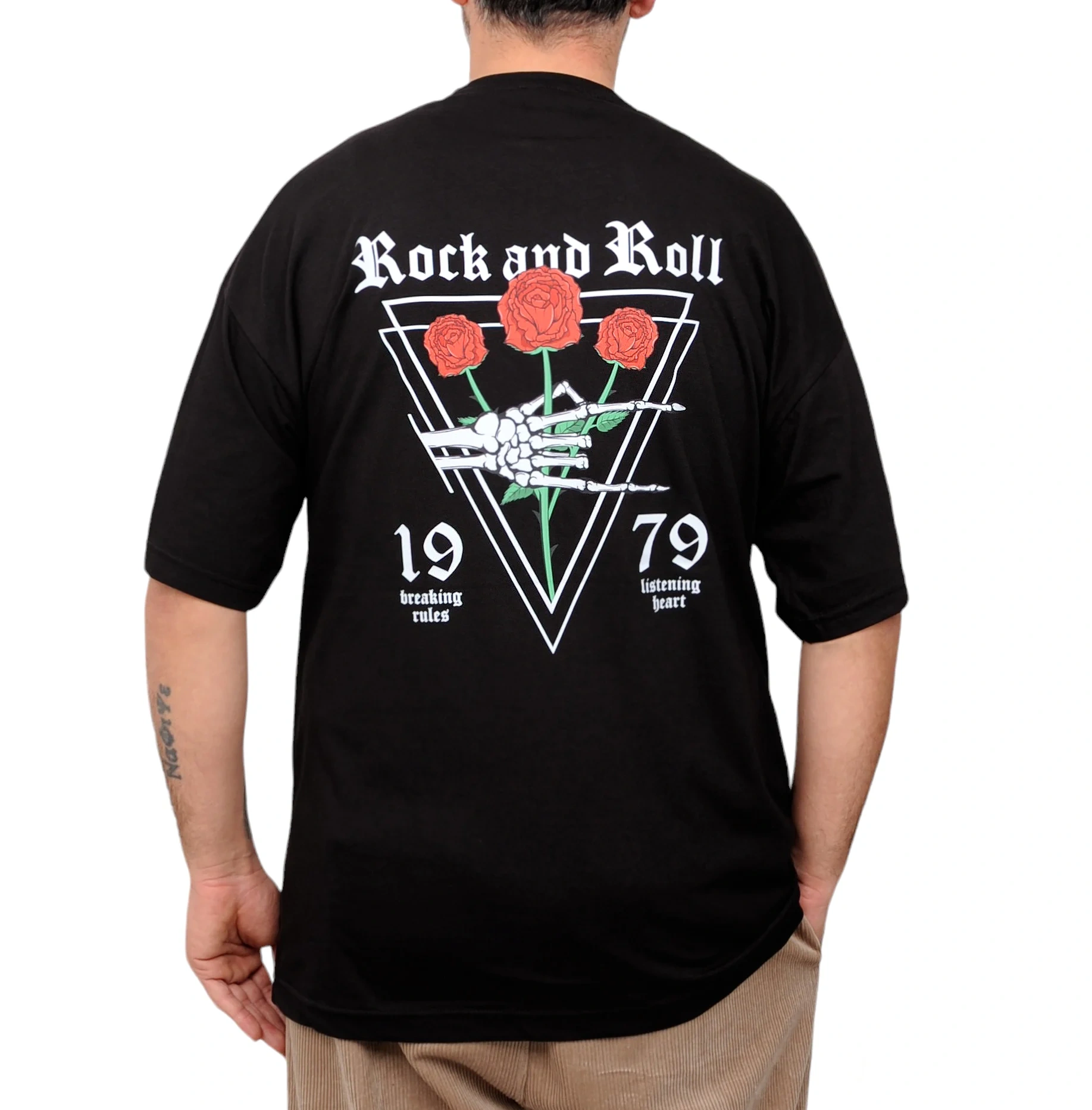 10 Rock and Roll %100 Pamuk Kalite Siyah Erkek T-Shirt - Görsel 1