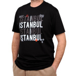 Özel Seri Oversizeİstanbul Baskılı Desenli %100 Pamuk Siyah Erkek T-Shirt