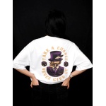 Şansını Dene Baskılı Unisex Beyaz Oversize %100 Pamuk T-Shirt