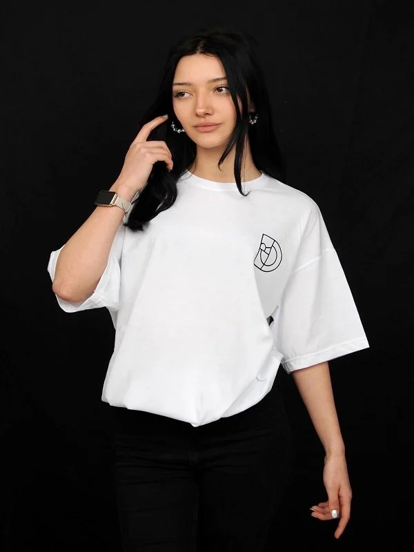 RIP Baskılı Unisex Beyaz Oversize %100 Pamuk T-Shirt - Görsel 2