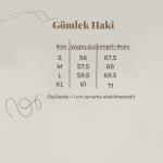 Oversize Haki Tek Cepli Müslin Gömlek - Görsel 5