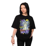 Özgürlük Anıtı Baskılı Siyah Oversize %100 Pamuk T-Shirt