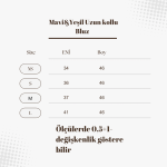 Sıfır Yaka Uzun Kollu Bluz-Yeşil %100 Pamuk - Görsel 8