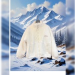 Kadın Oversize Peluş Ceket Mont - Ekru - Görsel 4