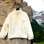 Kadın Oversize Peluş Ceket Mont - Ekru - Görsel 3