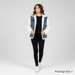 Ekru KalınPeluş Kot Mont