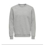 Erkek Regular 3 İplik Gri Sıfır Yaka Sweatshirt - Görsel 2