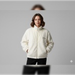 Kadın Oversize Peluş Ceket Mont - Ekru