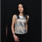 Bej Askılı Pullu Buluz