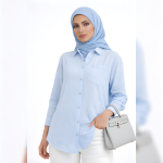 Kadın Oversize Cepli Müslin Gömlek %100 PAMUK - Görsel 2