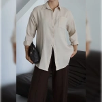 Kadın Oversize Cepli Müslin Gömlek %100 PAMUK - Görsel 7