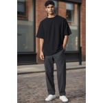 Unisex Oversize Geniş Kesim Yumuşak Dokulu Basic Bisiklet Yaka Beyaz-Siyah T-Shirt %100 PAMUK - Görsel 2