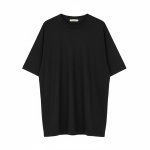 Unisex Oversize Geniş Kesim Yumuşak Dokulu Basic Bisiklet Yaka Beyaz-Siyah T-Shirt %100 PAMUK - Görsel 5