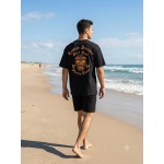 Erkek Siyah Sırtı Kurukafa Baskılı Endless Summer Oversize Tişört - Görsel 3