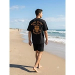 Erkek Siyah Sırtı Kurukafa Baskılı Endless Summer Oversize Tişört - Görsel 3