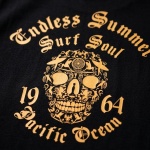 Erkek Siyah Sırtı Kurukafa Baskılı Endless Summer Oversize Tişört - Görsel 5